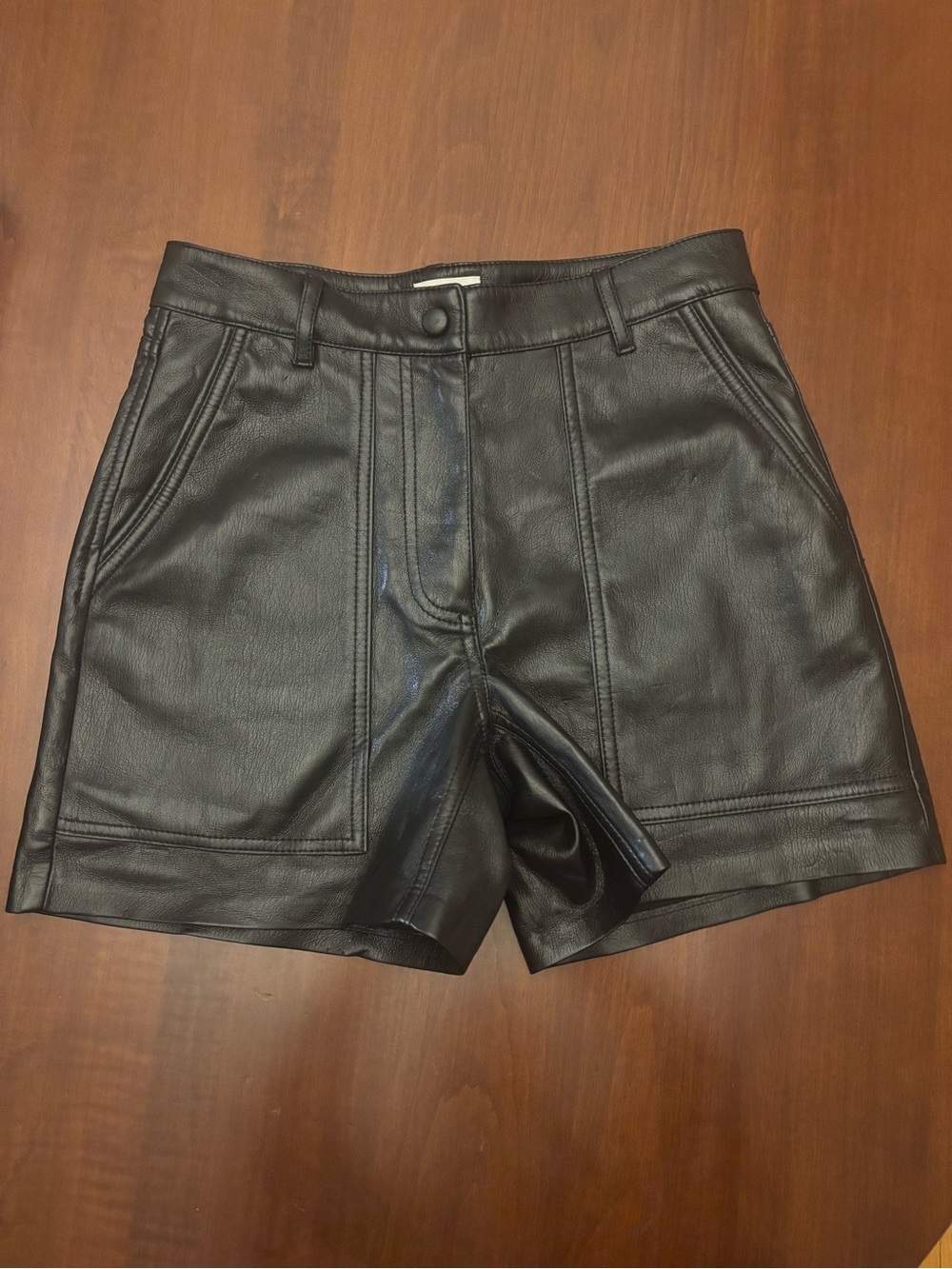 Aritzia Black Faux Leather Shorts